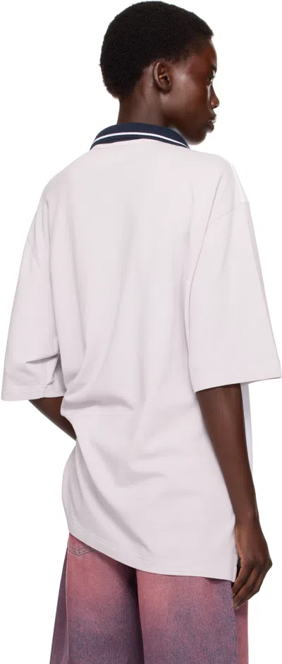 Martine Rose Ssense Exclusive Gray Oversized Paneled Polo In White