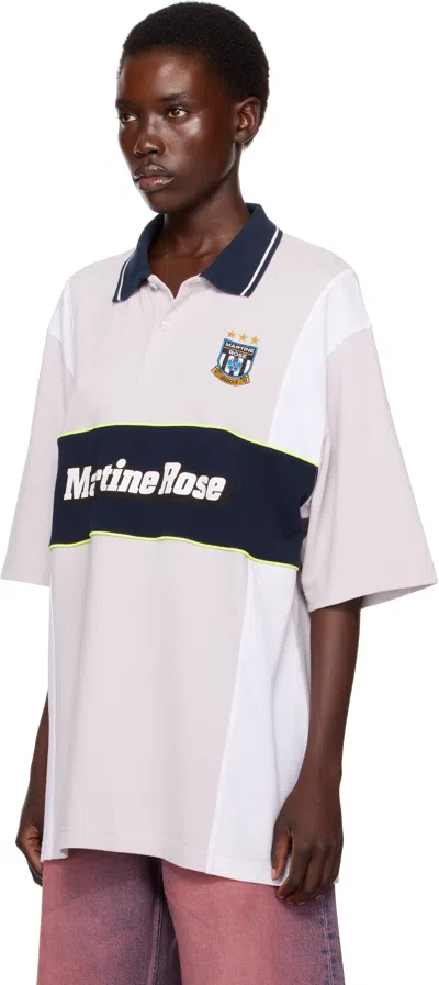 Martine Rose Ssense Exclusive Gray Oversized Paneled Polo In White