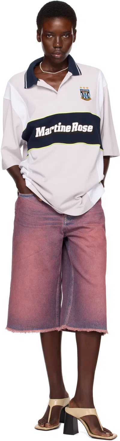 Martine Rose Ssense Exclusive Gray Oversized Paneled Polo In White