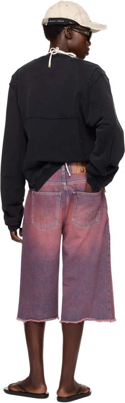 Martine Rose Ssense Exclusive Pink Faded Denim Shorts In Pink