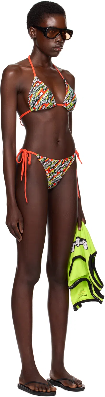 Martine Rose Ssense Exclusive Multicolor Logo Bikini In Orange