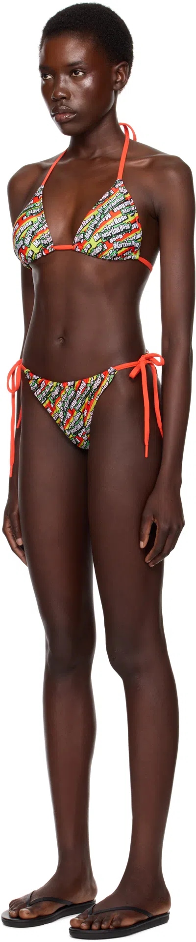 Martine Rose Ssense Exclusive Multicolor Logo Bikini In Orange