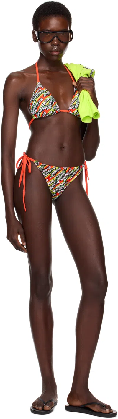 Martine Rose Ssense Exclusive Multicolor Logo Bikini In Orange
