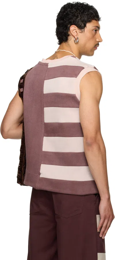 Stanley Raffington Ssense Exclusive Purple & Pink Contrast Stripe Vest