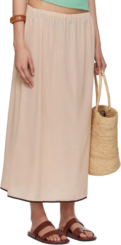 Baserange Ssense Exclusive Pink Silk Maxi Skirt In Neutral