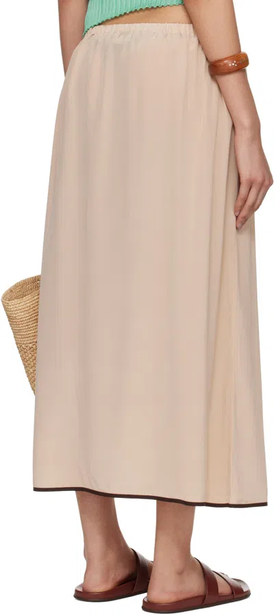 Baserange Ssense Exclusive Pink Silk Maxi Skirt In Neutral