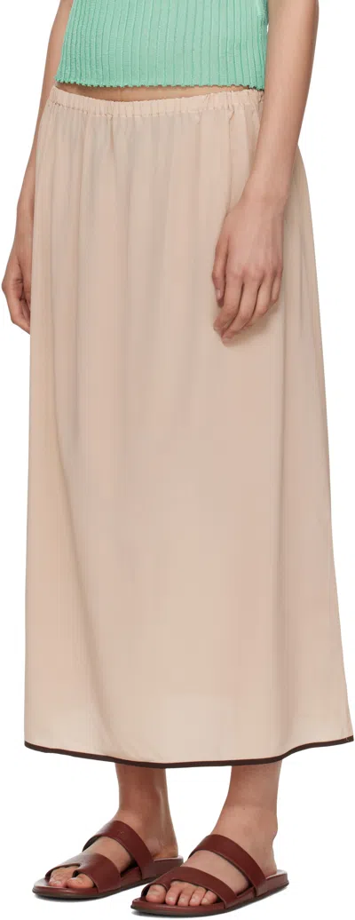 Baserange Ssense Exclusive Pink Silk Maxi Skirt In Neutral