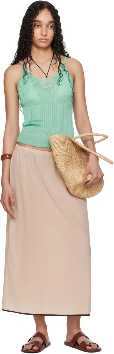 Baserange Ssense Exclusive Pink Silk Maxi Skirt In Neutral