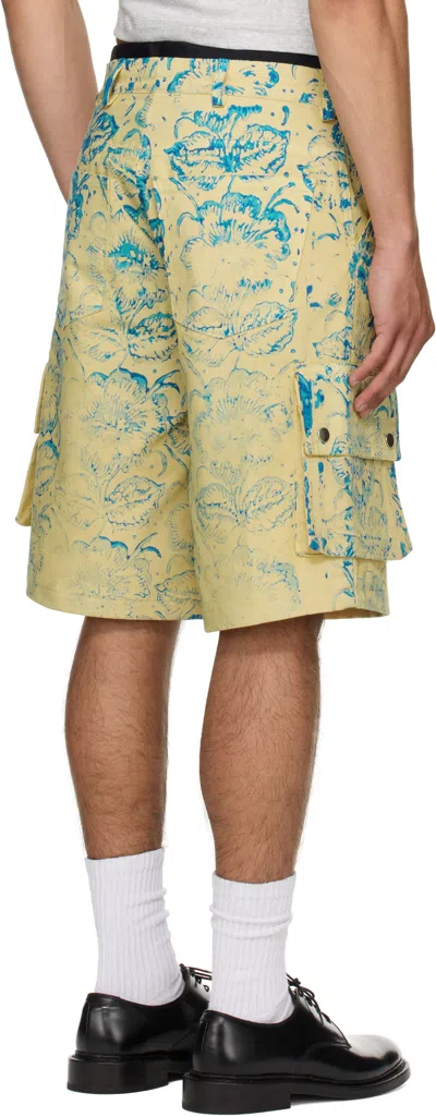 Stanley Raffington Ssense Exclusive Yellow & Blue Floral Printed Cargo Shorts