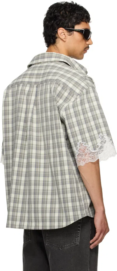 Martine Rose Ssense Exclusive Gray Lace Overshirt In Gray