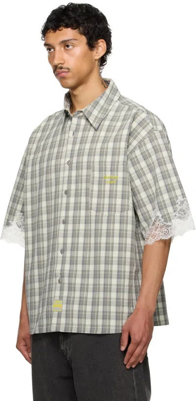 Martine Rose Ssense Exclusive Gray Lace Overshirt In Gray