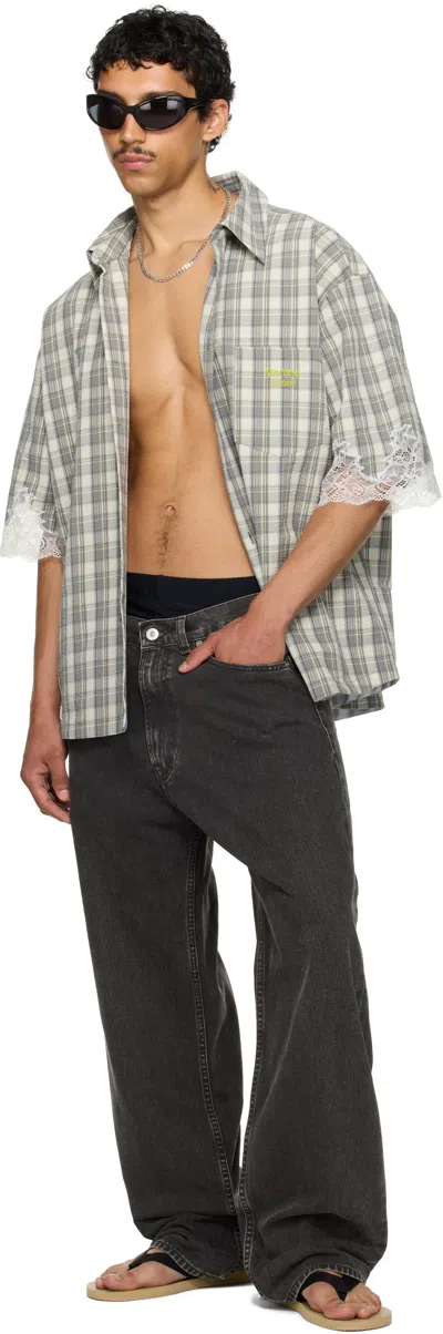 Martine Rose Ssense Exclusive Gray Lace Overshirt In Gray