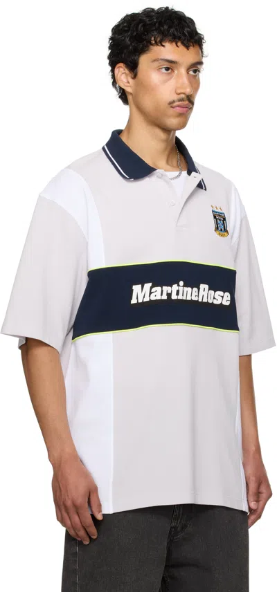 Martine Rose Ssense Exclusive Gray & Navy Oversized Panelled Polo In Neutral