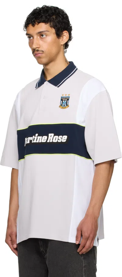 Martine Rose Ssense Exclusive Gray & Navy Oversized Panelled Polo In Neutral