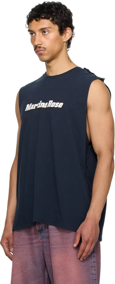 Martine Rose Ssense Exclusive Navy Double T-shirt In Black
