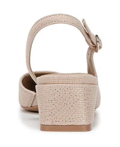 Naturalizer Jayla Mid-heel Square Toe Slingback Pumps In Gold
