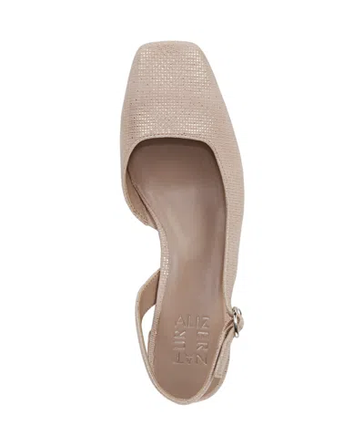 Naturalizer Jayla Mid-heel Square Toe Slingback Pumps In Gold