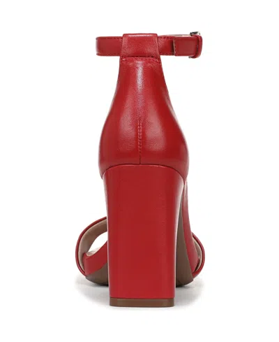 Naturalizer Joy Square Toe Ankle Strap Dress Sandals In Red
