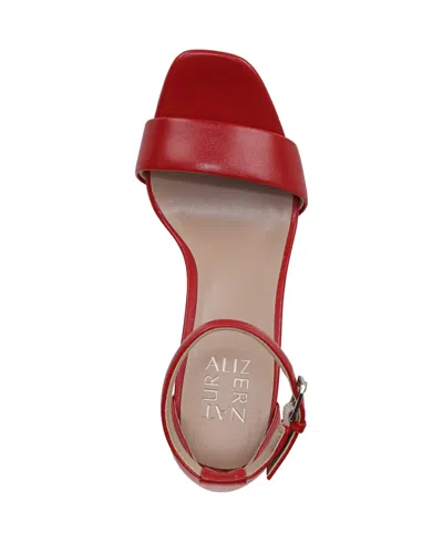Naturalizer Joy Square Toe Ankle Strap Dress Sandals In Red