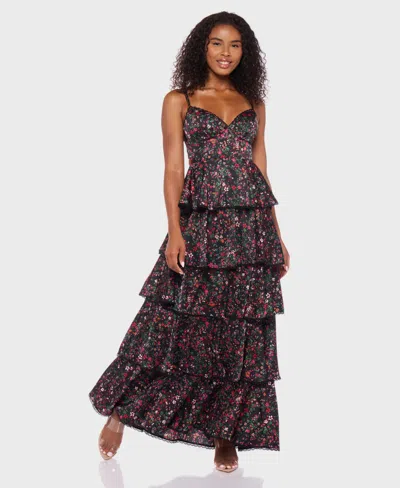 B Darlin Juniors' Sleeveless Satin Maxi Dress In Purple