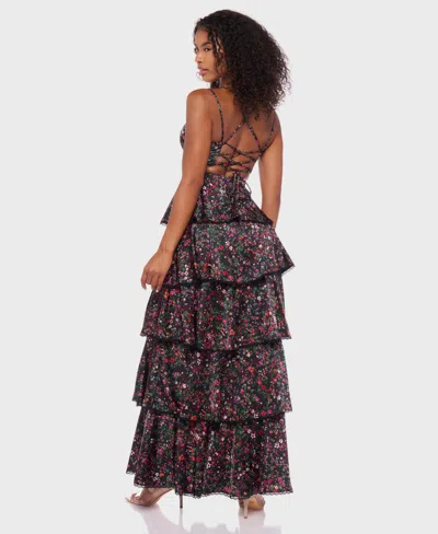 B Darlin Juniors' Sleeveless Satin Maxi Dress In Purple