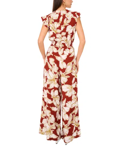 Vince Camuto Women's Printed Smocked-waist Wide-leg Jumpsuit In Multi