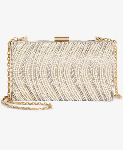 Inc International Concepts Randdi Wavy Imitation Pearl Clutch, Exclusively At Macy's In Gold