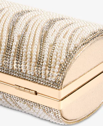 Inc International Concepts Randdi Wavy Imitation Pearl Clutch, Exclusively At Macy's In Gold