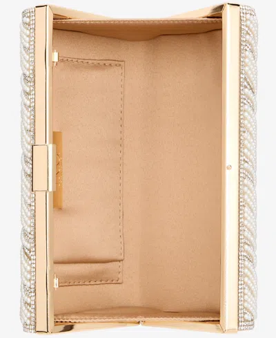 Inc International Concepts Randdi Wavy Imitation Pearl Clutch, Exclusively At Macy's In Gold