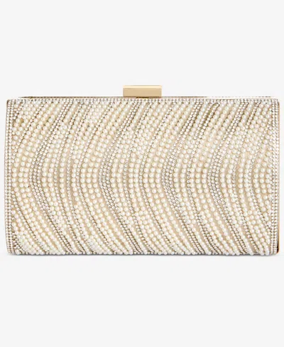 Inc International Concepts Randdi Wavy Imitation Pearl Clutch, Exclusively At Macy's In Gold