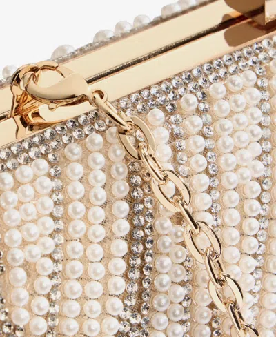 Inc International Concepts Randdi Wavy Imitation Pearl Clutch, Exclusively At Macy's In Gold