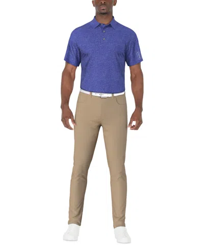 Pga Tour Men's Short Sleeve Confetti Print Golf Polo Shirt In Blue