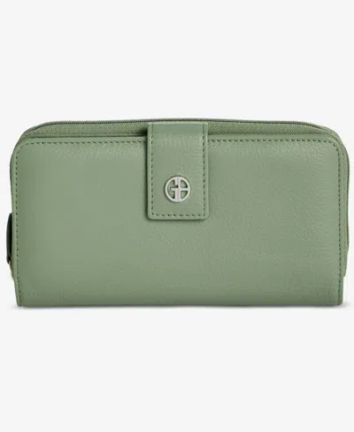 Giani Bernini Softy Leather All In One Wallet, Created For Macy's In Green