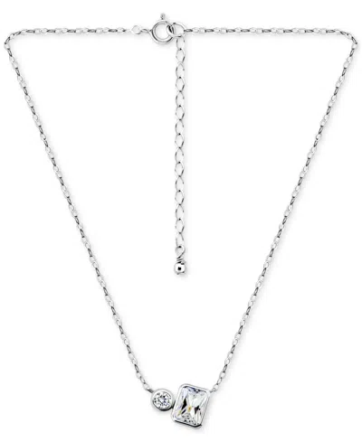 Giani Bernini Cubic Zirconia Collar Necklace, 16" + 2" Extender, Exclusively At Macy's In Metallic