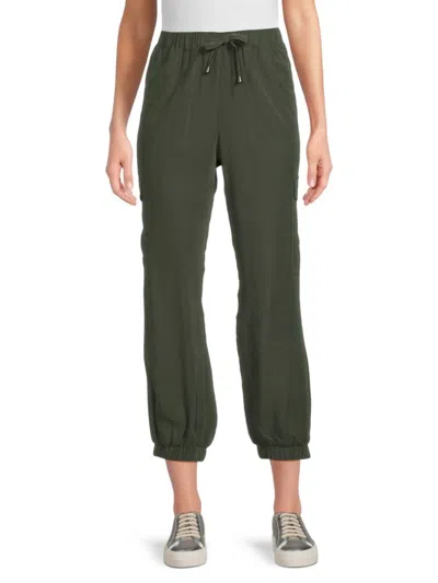 Andrew Marc Women's Solid Cropped Joggers In Green