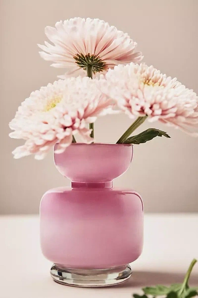 Anthropologie Maude Sculptural Glass Vase In Pink