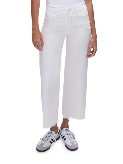 Good American Women's Good Waist Cropped Palazzo Jeans In White