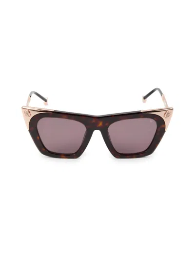 Philipp Plein Women's 52mm Cat Eye Sunglasses In Brown
