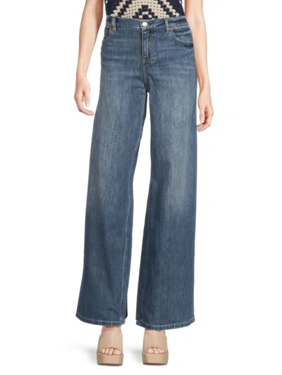 Alice And Olivia Women's Harper Light Wash Cotton Jeans In Blue