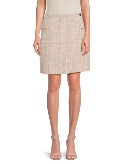 Calvin Klein Women's Tweed Pencil Miniskirt In Neutral