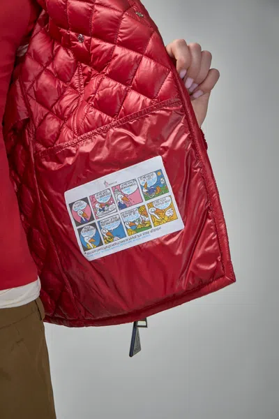 Moncler Corbelin Diamond-quilted Hooded Down Jacket In Red