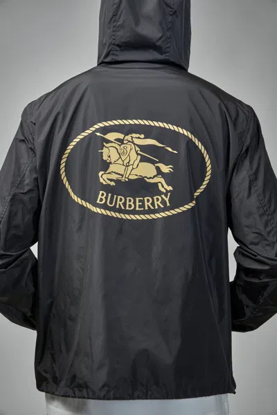 Burberry Knight Stamp Nylon Jacket In Black