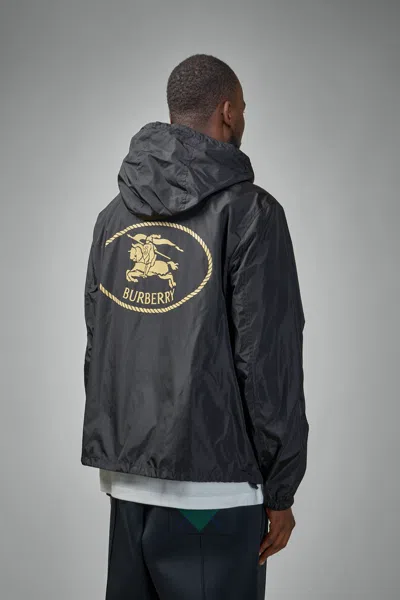 Burberry Knight Stamp Nylon Jacket In Black