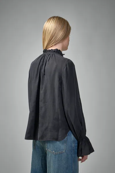 Ganni Shirt In Black Polyamide Polyester In Black