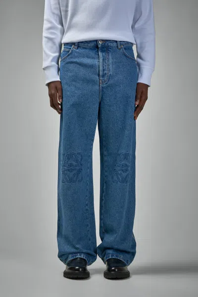 Loewe Loose-fit Anagram Jeans In Medium In Blue