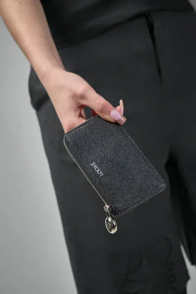Loewe Pebble Coin Cardholder In Pebble Grained Calfskin In Black