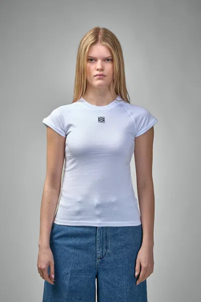 Loewe Small Fit T-shirt In Cotton And Viscose In Blue