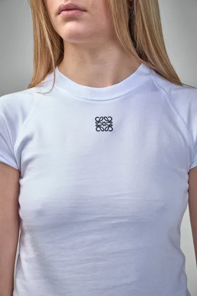 Loewe Small Fit T-shirt In Cotton And Viscose In Blue