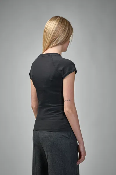 Loewe Black Cotton-blend T-shirt With Anagram Logo Women In Black
