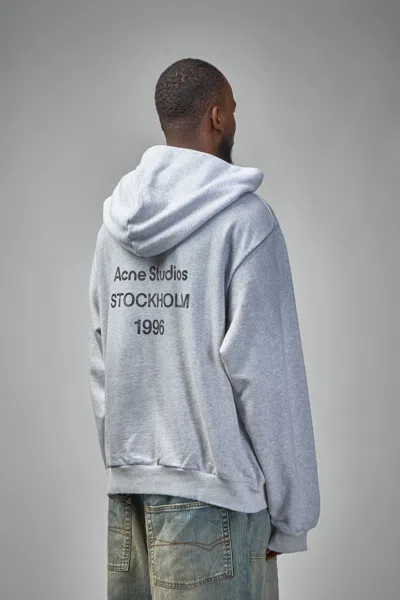 Acne Studios Melange Hoodie Logo Ci0159co R 92h In Gray